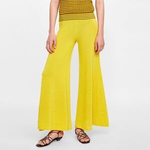 Zara knit wide leg flare pant